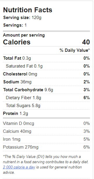nutrition facts smoothie pack green island