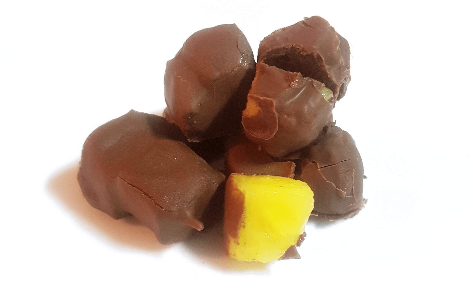 chocobites pineapple piña Chocolate Covered Frozen Fruits saluzzo
